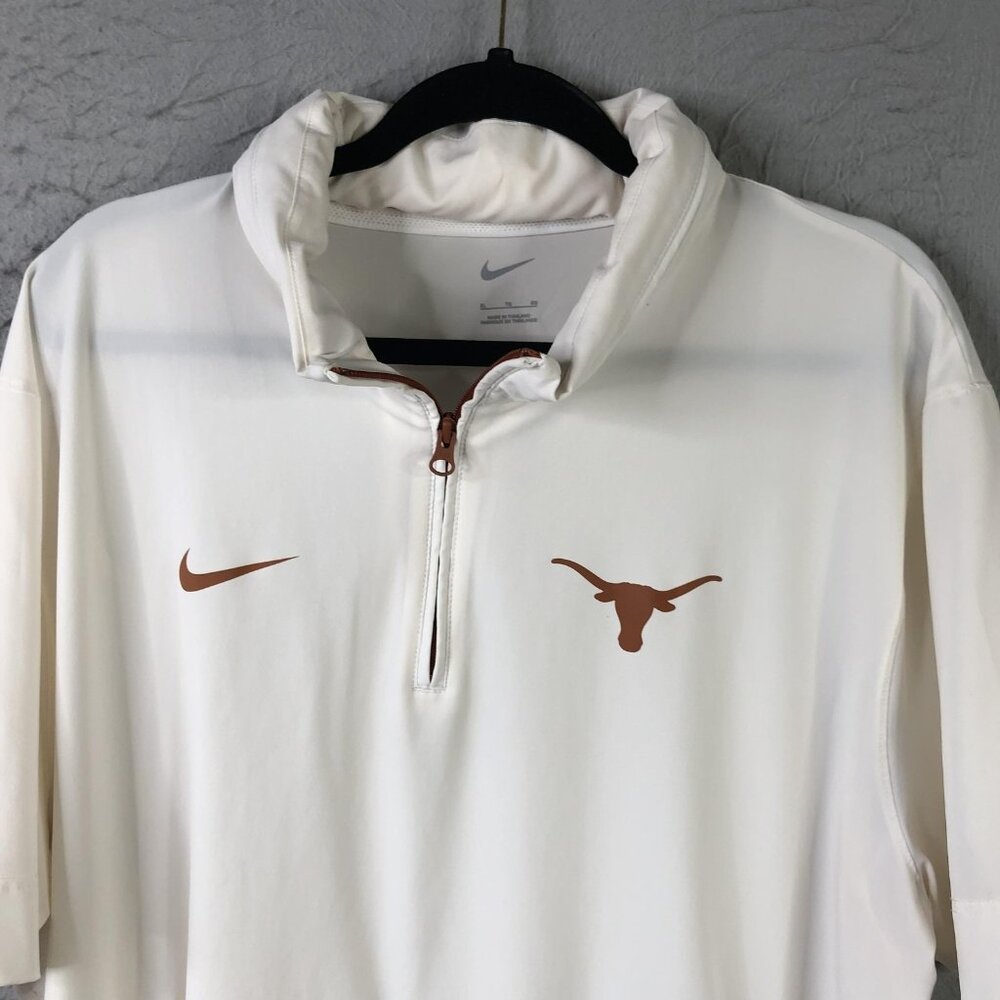 Texas Longhorns Jacket Mens XL White NCAA Football Nike Quarter Zip Pullover - Picture 7 of 16
